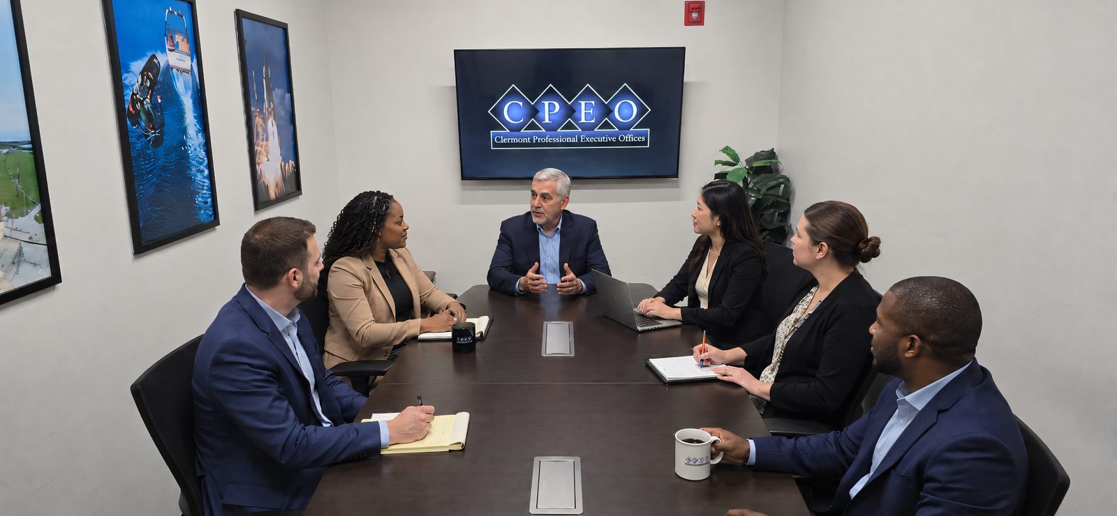 A meeting in progress in a CPEO conference room
